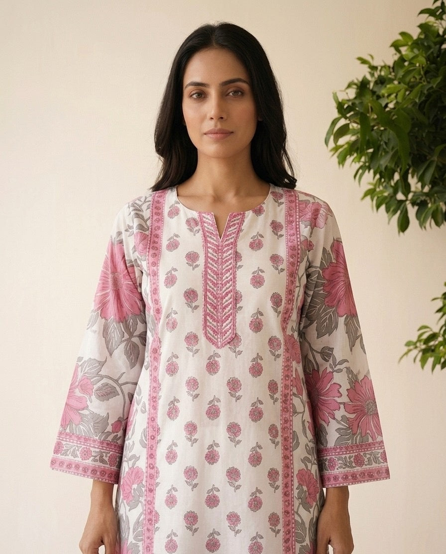Premium Cotton Dupatta Set With Farshi Salwar With Inner CS0226