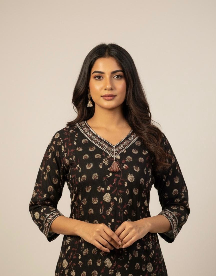 Pure cotton A-line Dupatta set