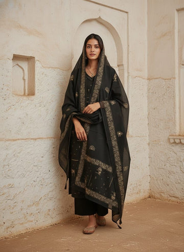 Premium cotton Dupatta set with embroidery