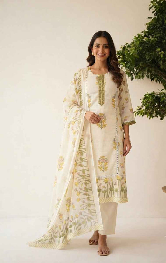 Pure Mul Cotton Dupatta Set