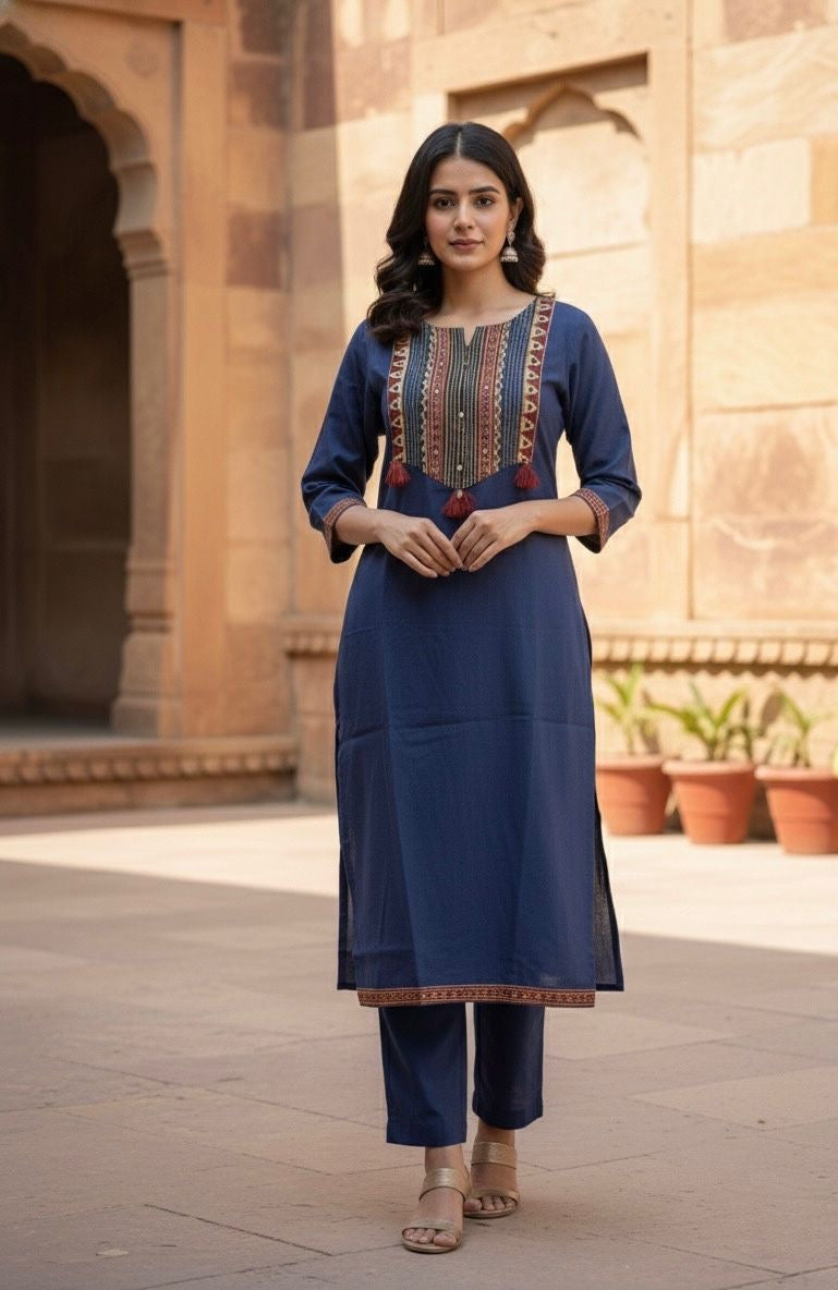 Pure cotton solid pattern with printed Dupatta set