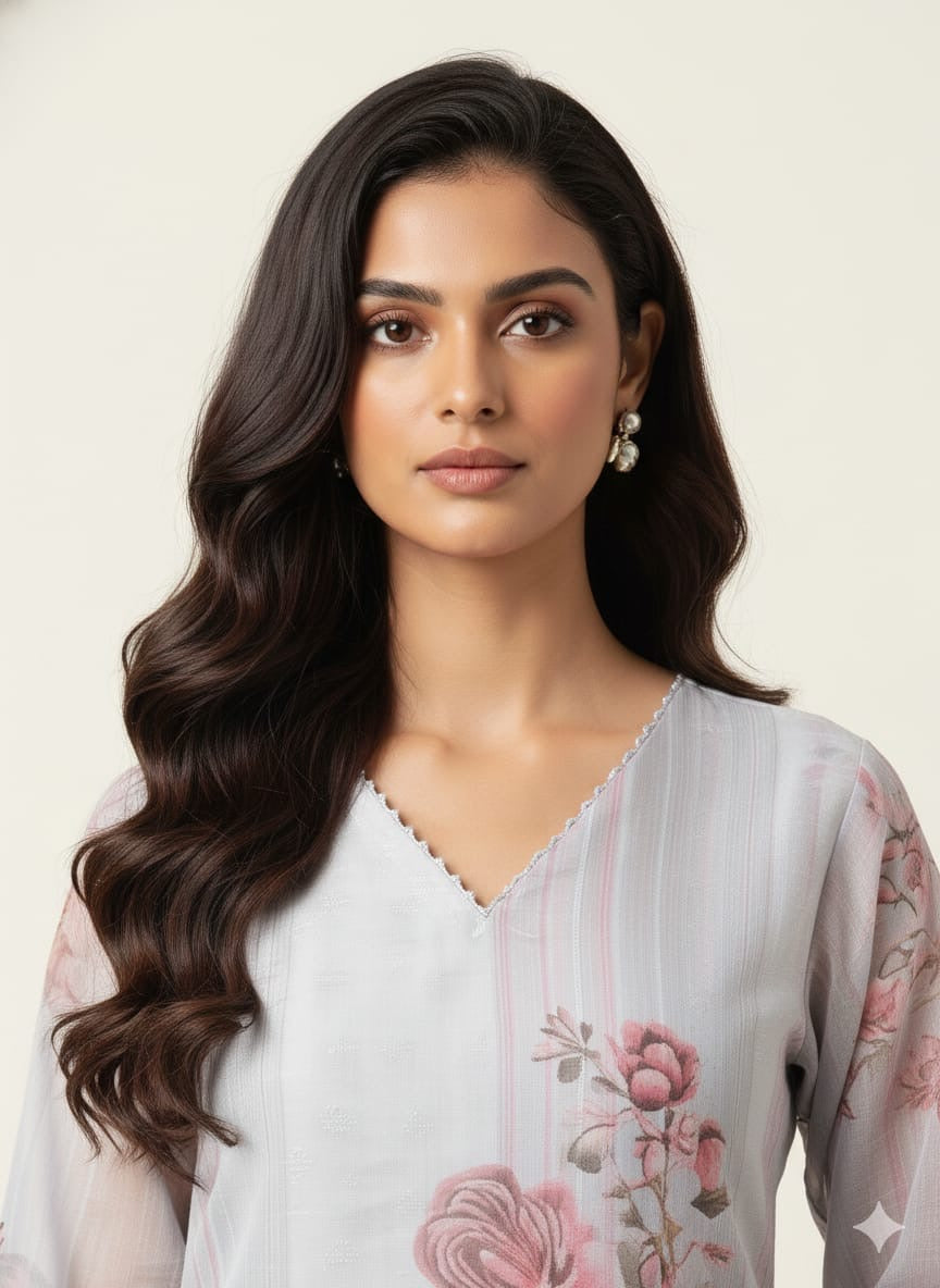 Festival Wear Floral Print Organza Dupatta Set  LC0130