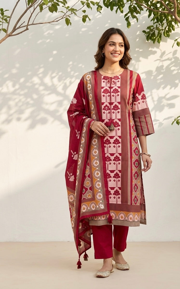 Pure Chanderi Dupatta Set