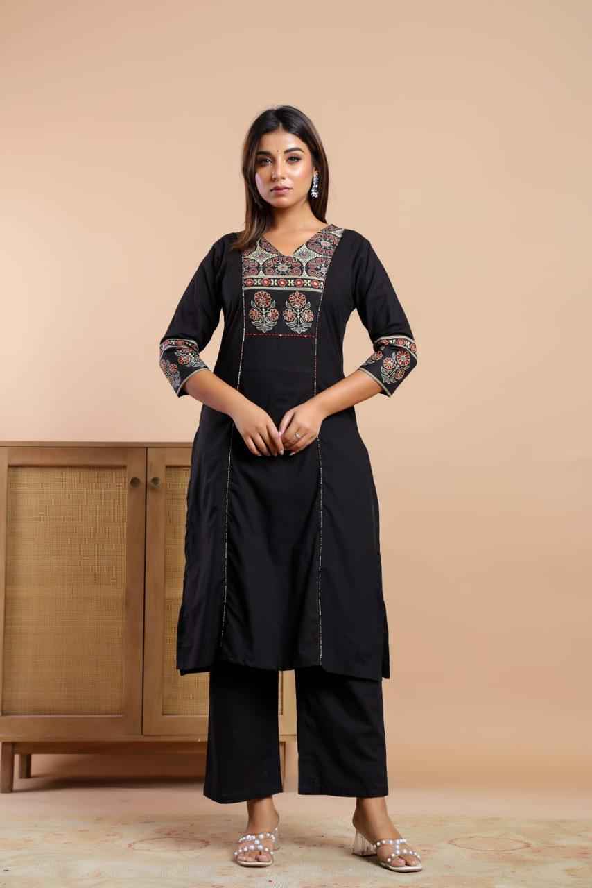 Premium cotton solid kurta with printed Dupatta set  CS0235