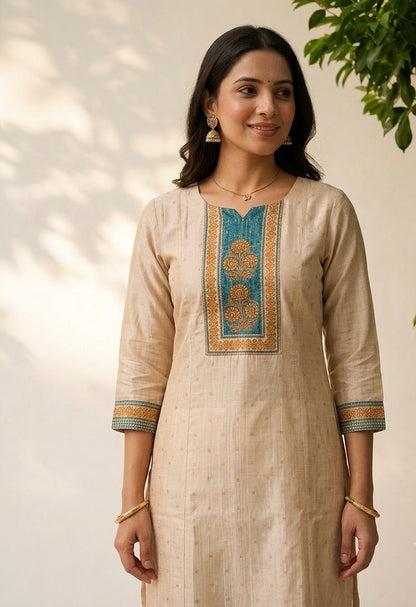 Chanderi Suit With Pritnted Dupatta Set CHS033