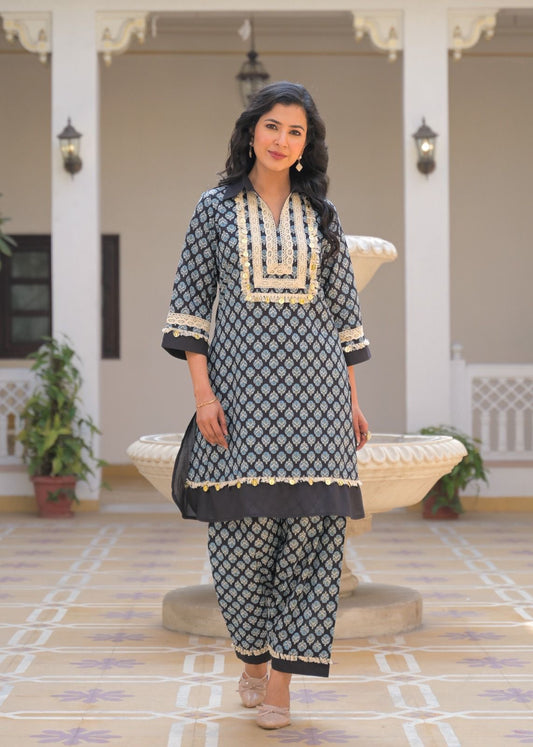 Premium Cotton With Sipli  work Co Ord Set COS097