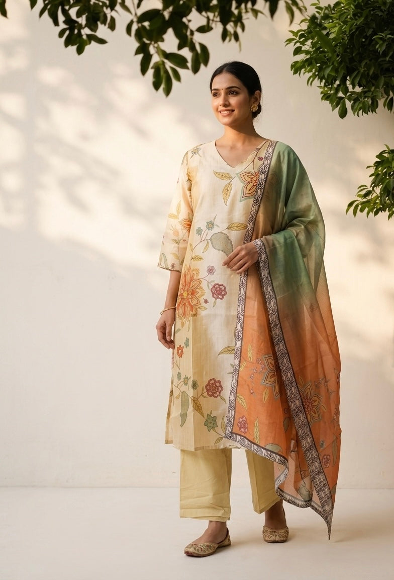 Pure Chanderi Dupatta Set