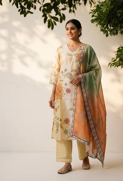 Pure Chanderi Dupatta Set