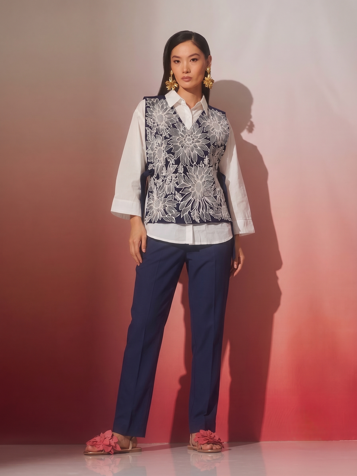 Pure Cotton Co-Ord Set With Embroidered  Jacket COS189