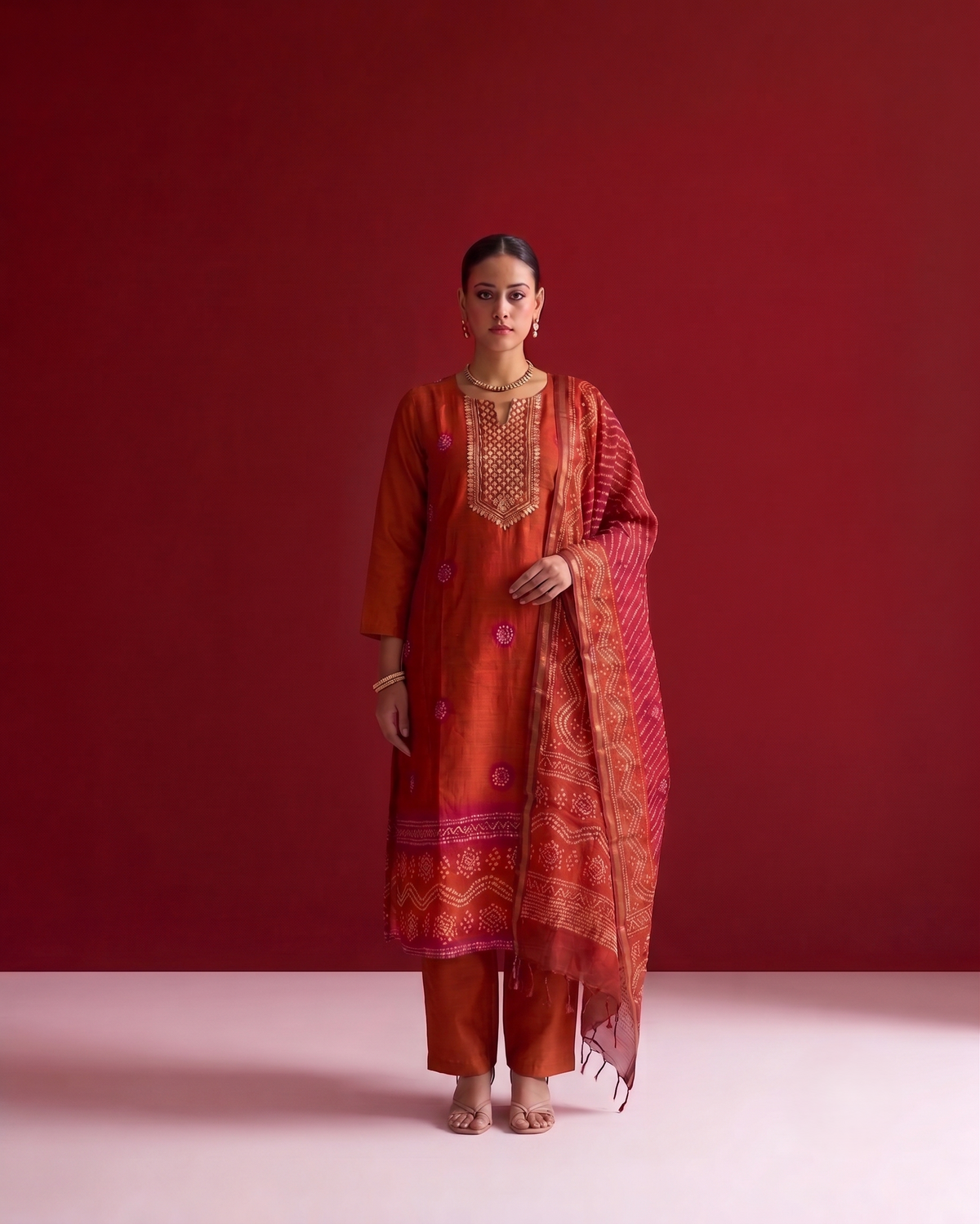 Pure Chanderi Dupatta Set CHS042