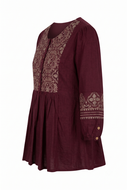 Printed Short Top In Cotton Fabric ST002