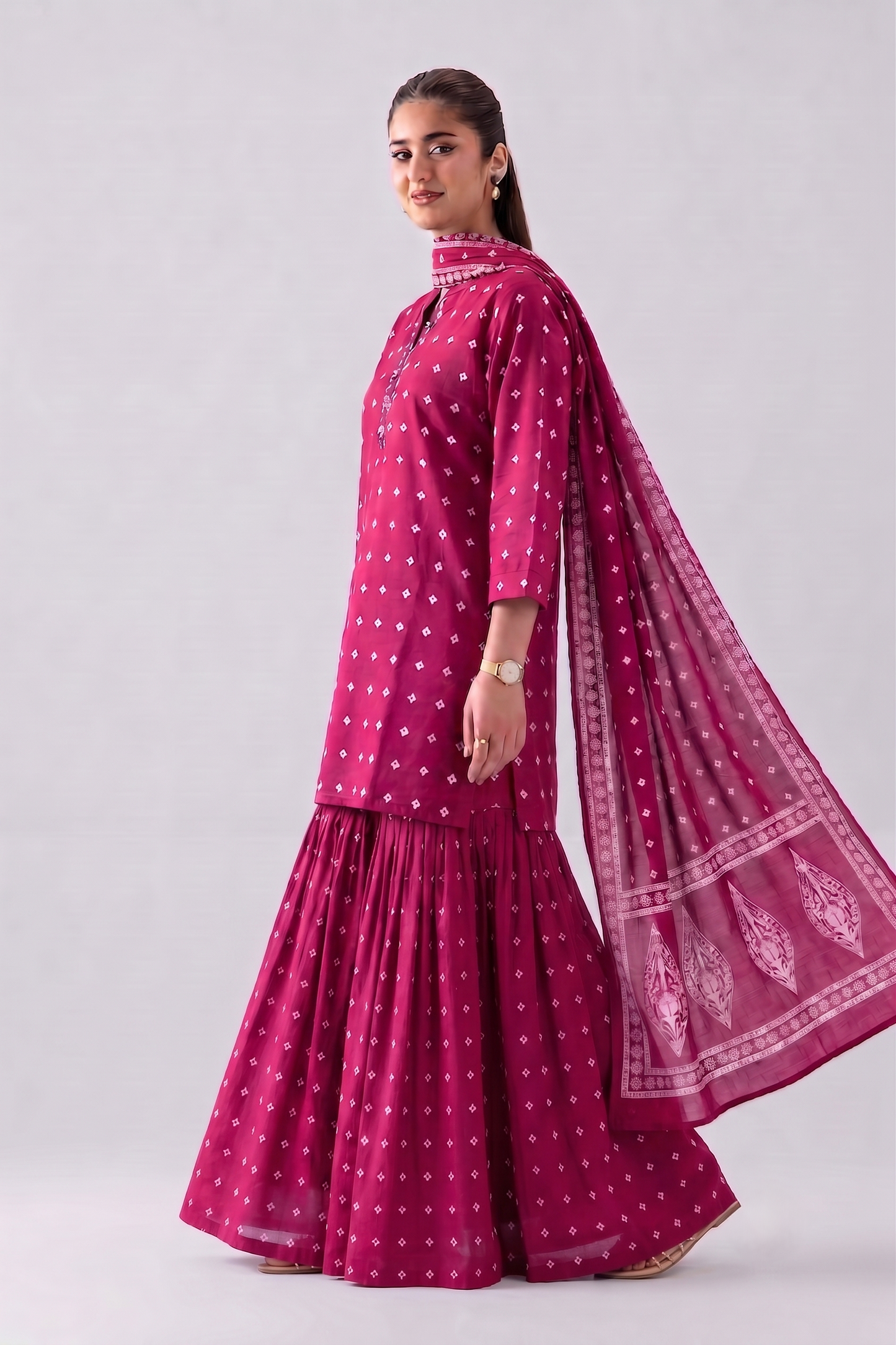 Pure Cotton Dupatta Set With Divider