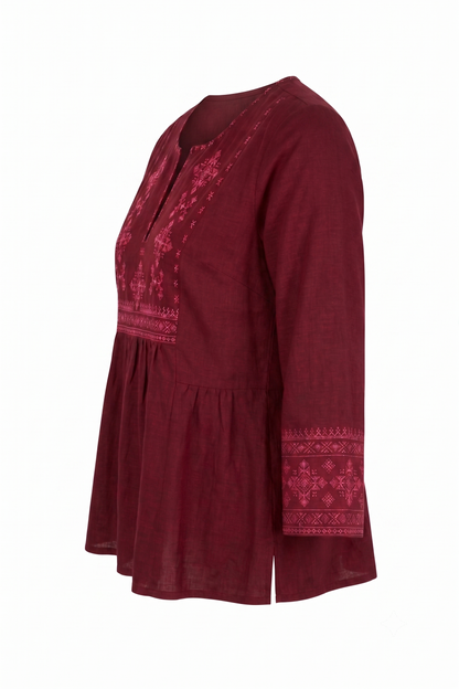 Printed Short Top In Cotton Fabric ST003