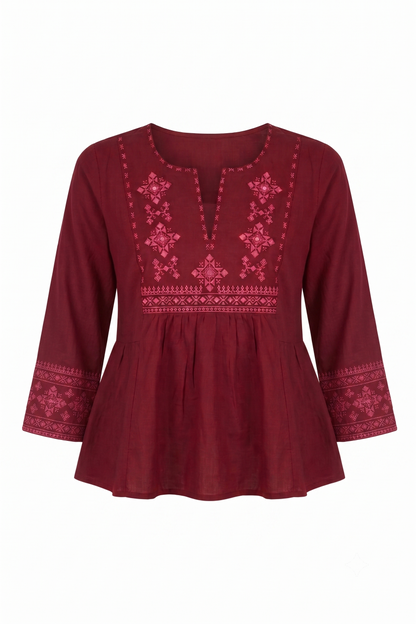 Printed Short Top In Cotton Fabric ST003