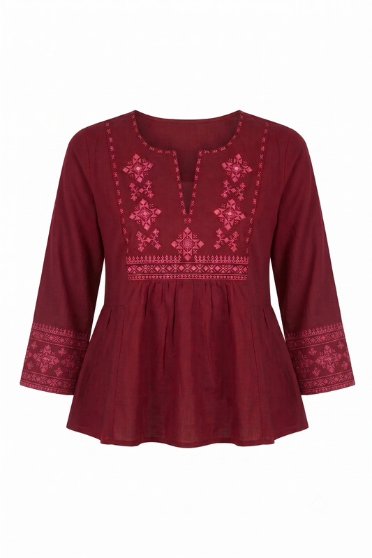 Printed Short Top In Cotton Fabric ST003