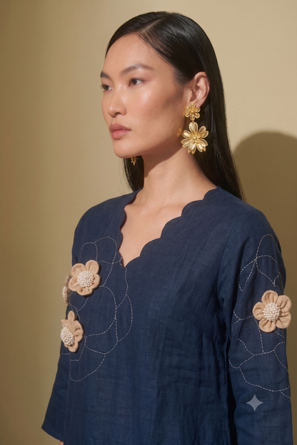 Mul Chanderi Silk Applique Co Ord Set