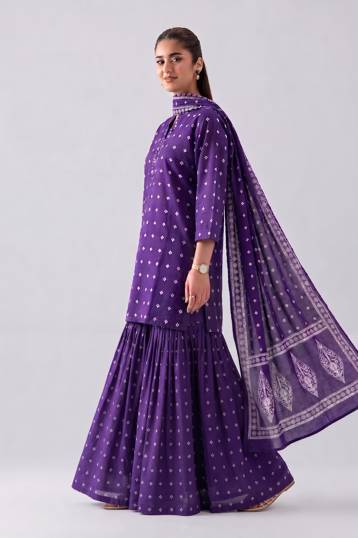 Pure Cotton Dupatta Set With Divider