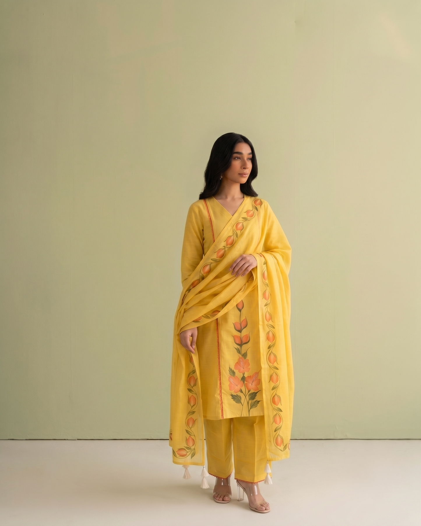 Pure Cotton Brush Print Dupatta Set COS336