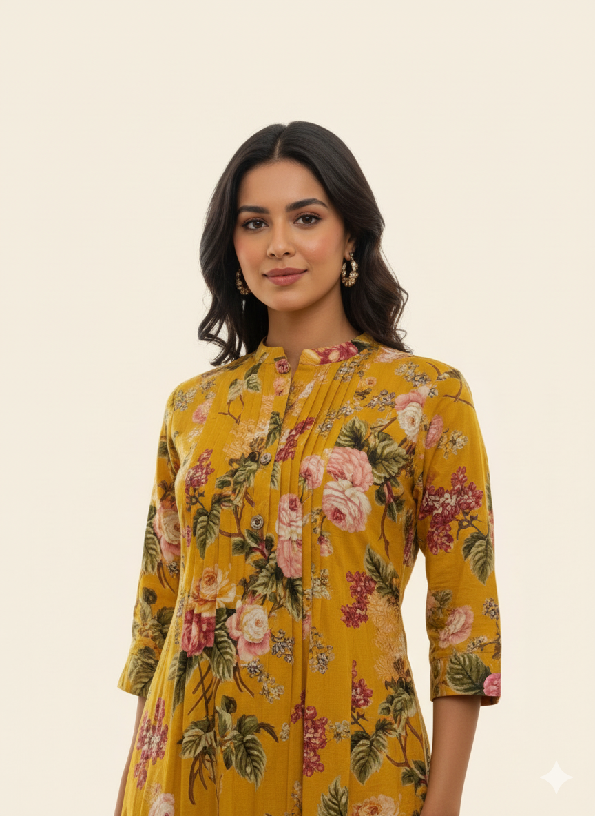 Pure Cotton Floral Print One Piece Gown SD005