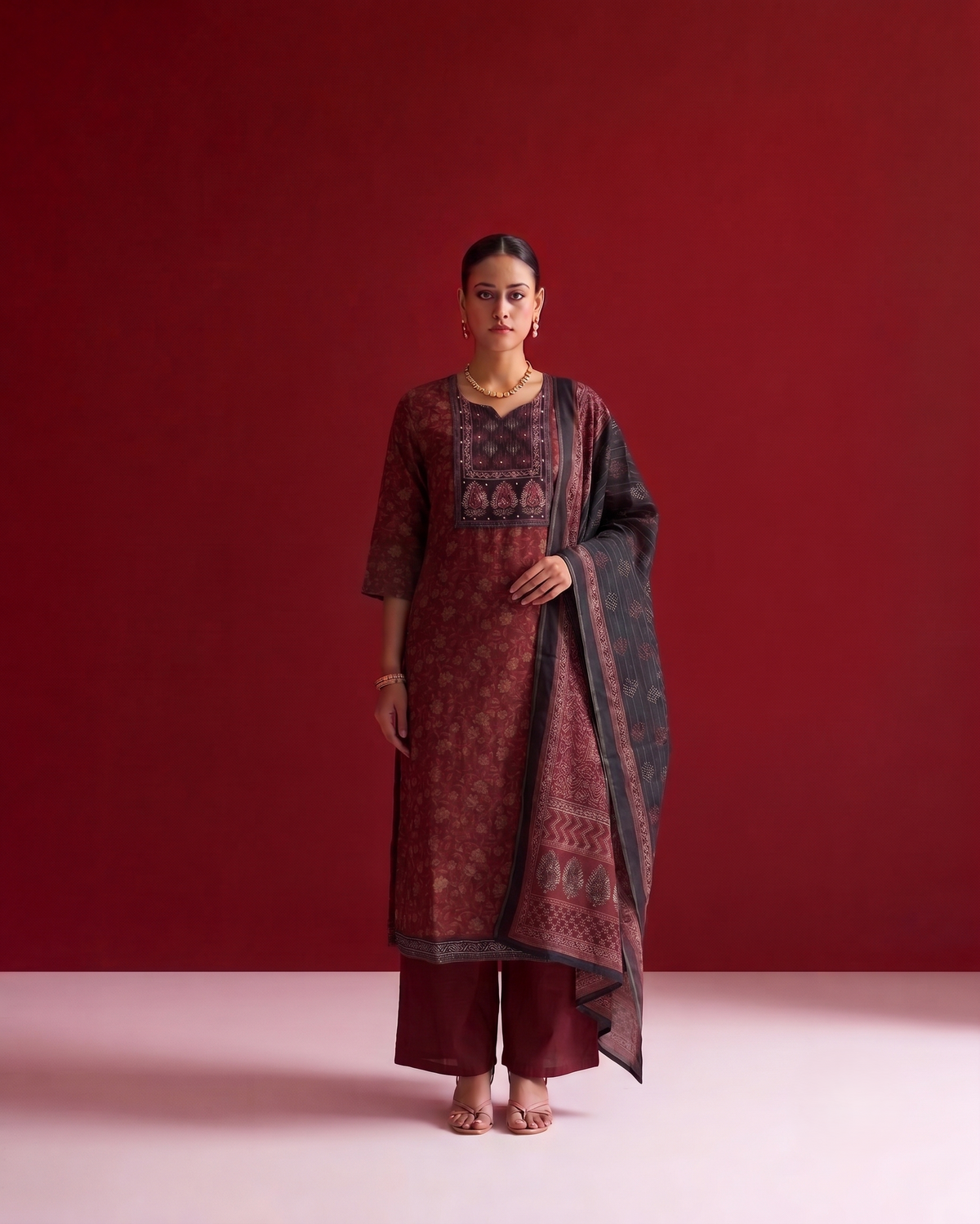 Pure Chanderi Dupatta Set CHS043