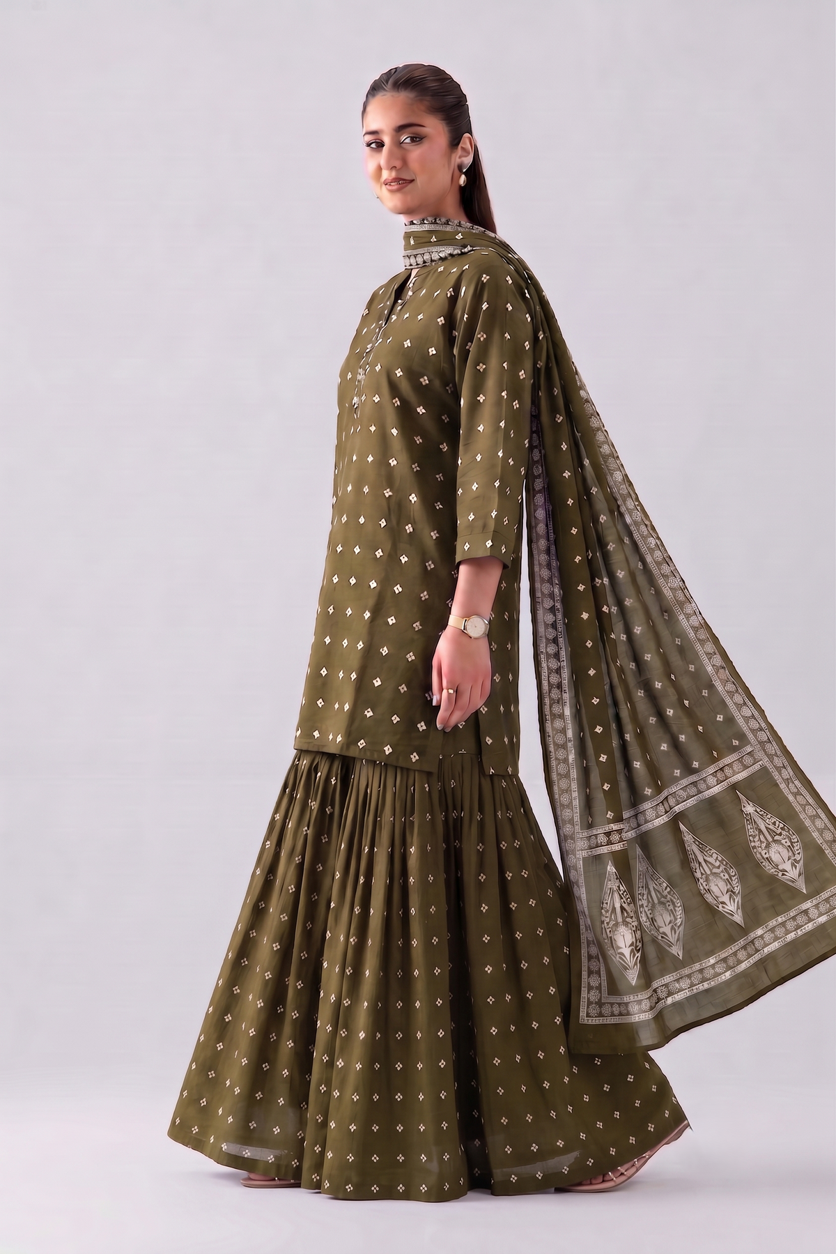 Pure Cotton Dupatta Set With Divider