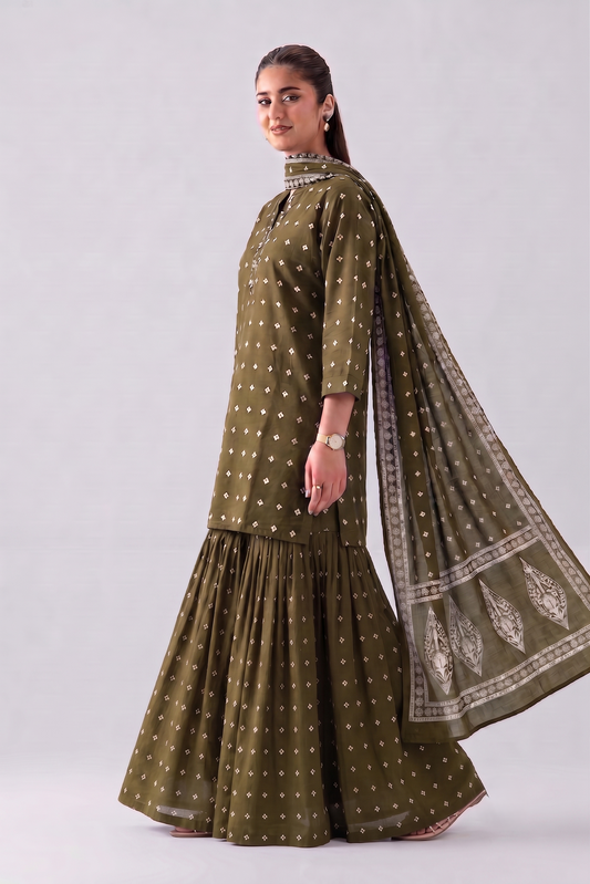 Pure Cotton Dupatta Set With Divider