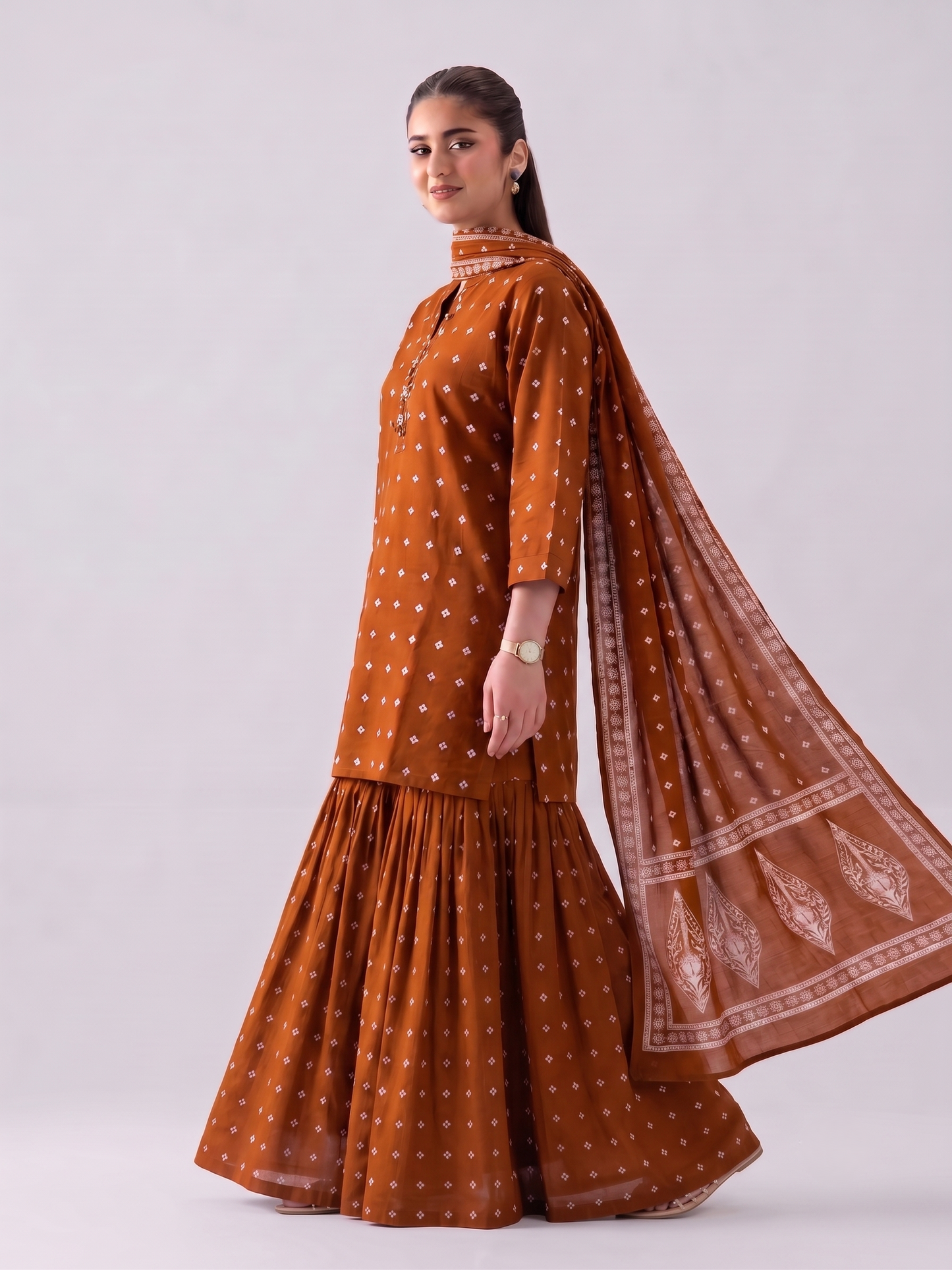 Pure Cotton Dupatta Set With Divider