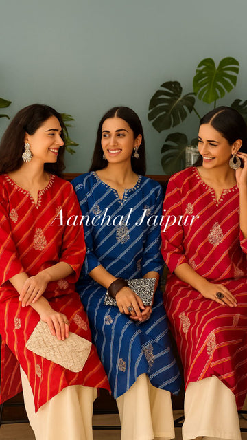 Leheriya Print Single Kurta
