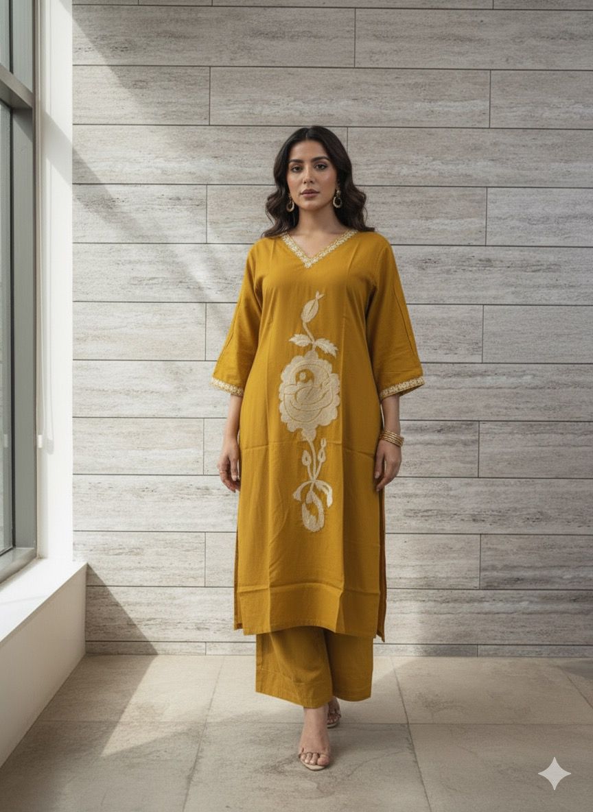 Pure Cotton With Embroidery Dupatta Set Plus Size CS0101