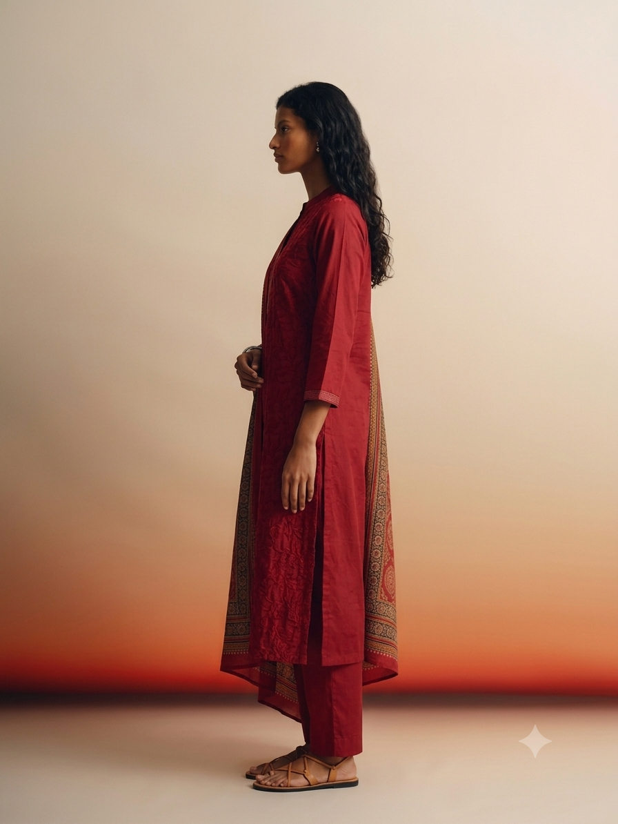 Pure Cotton Three Piece Dupatta Set
