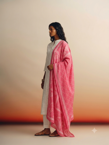 Pure Cotton Three Piece Dupatta Set