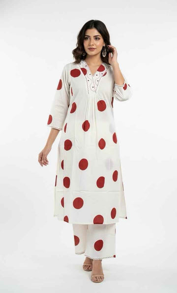 Pure cotton A-line pent set PS052