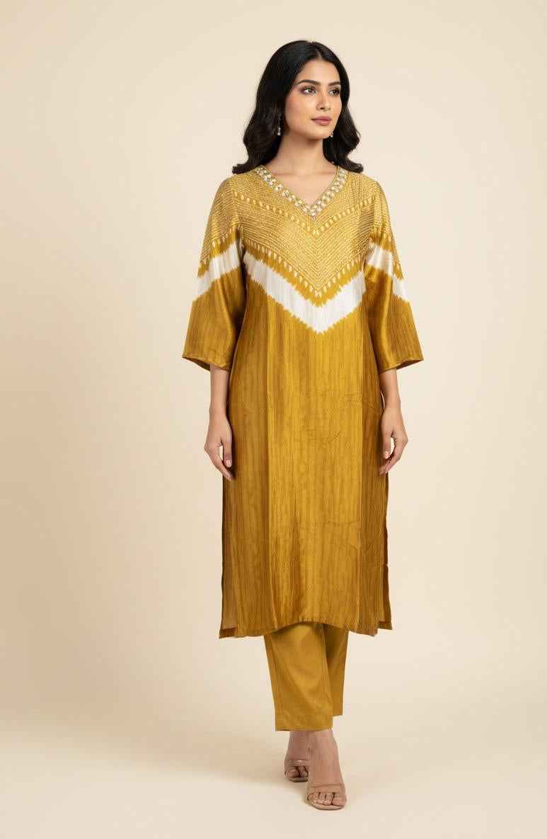 Premium Gaji Silk Kaftan With Inner MK014