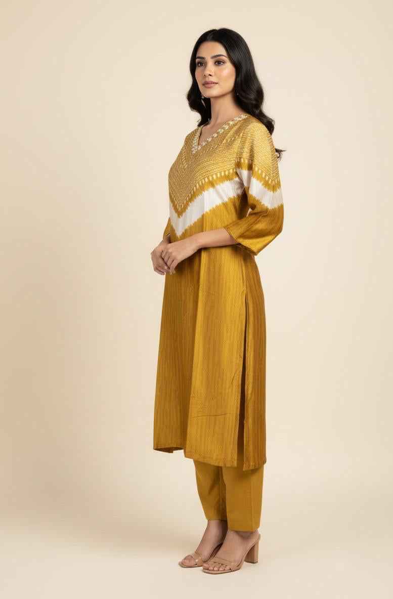Premium Gaji Silk Kaftan With Inner MK014