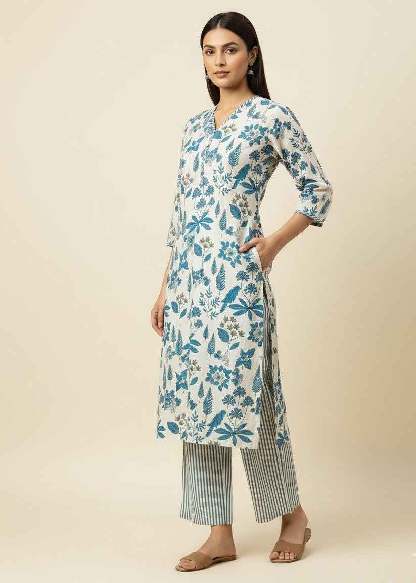 Pure cotton floral print pent set PS060