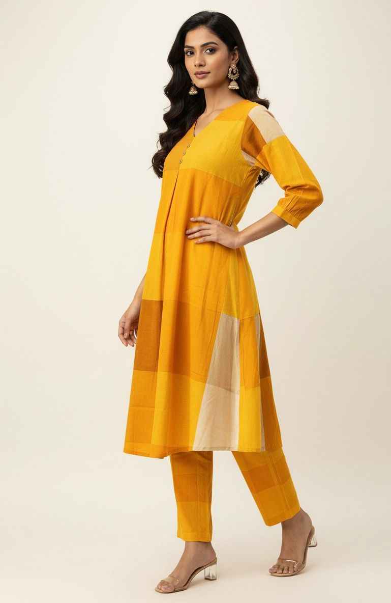 Handloom Cotton A Line Pant Set PS062