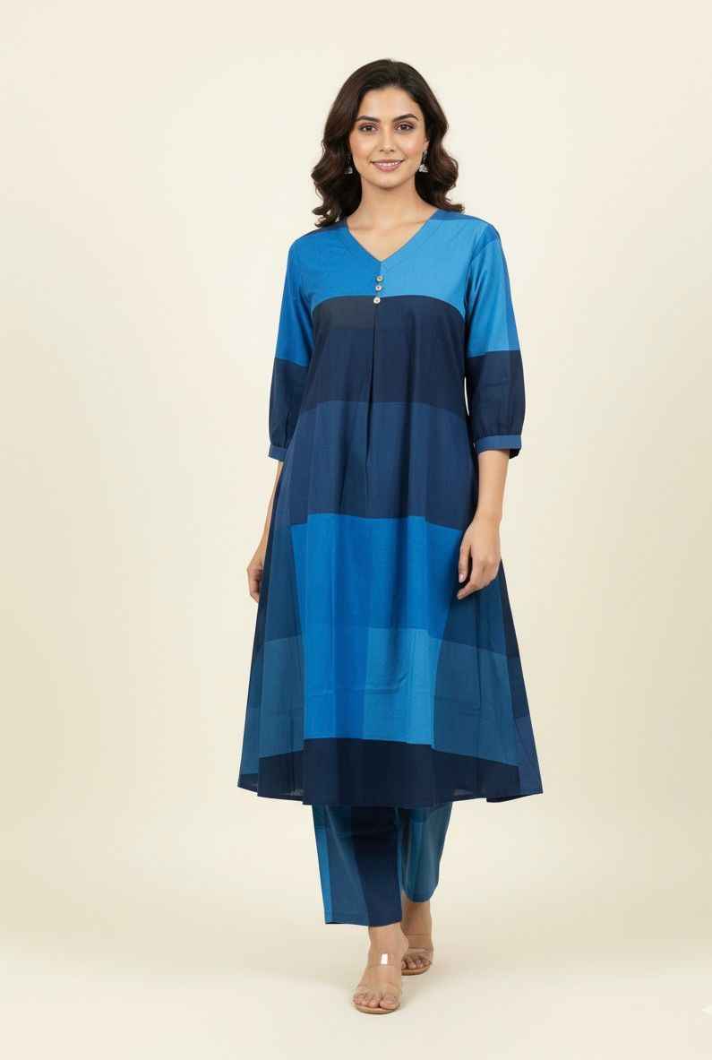 Handloom Cotton A Line Pant Set PS062