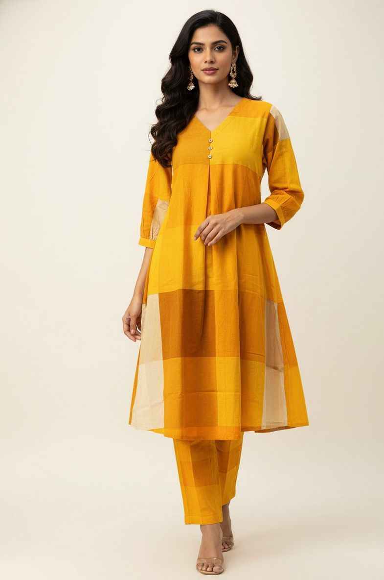 Handloom Cotton A Line Pant Set PS062