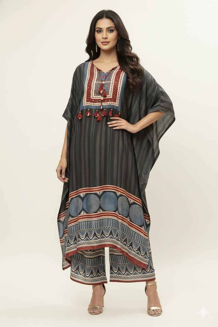 Pure muslin free style two piece kaf than MK018