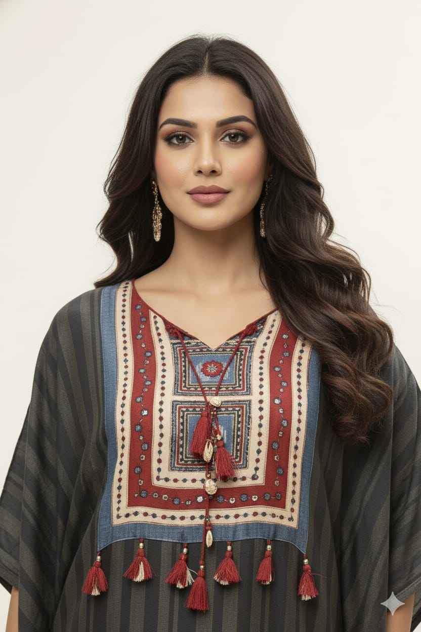 Pure muslin free style two piece kaf than MK018