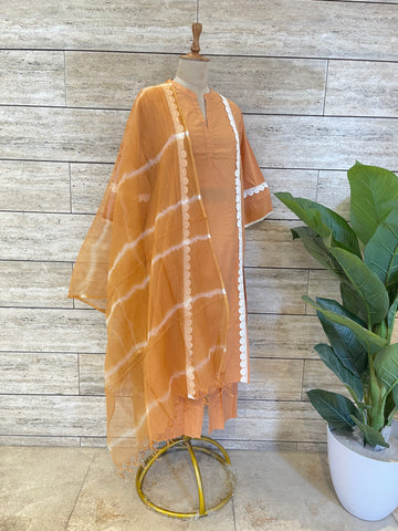 Pure Cotton Kota Doria Dupatta Set Plus Size CS096