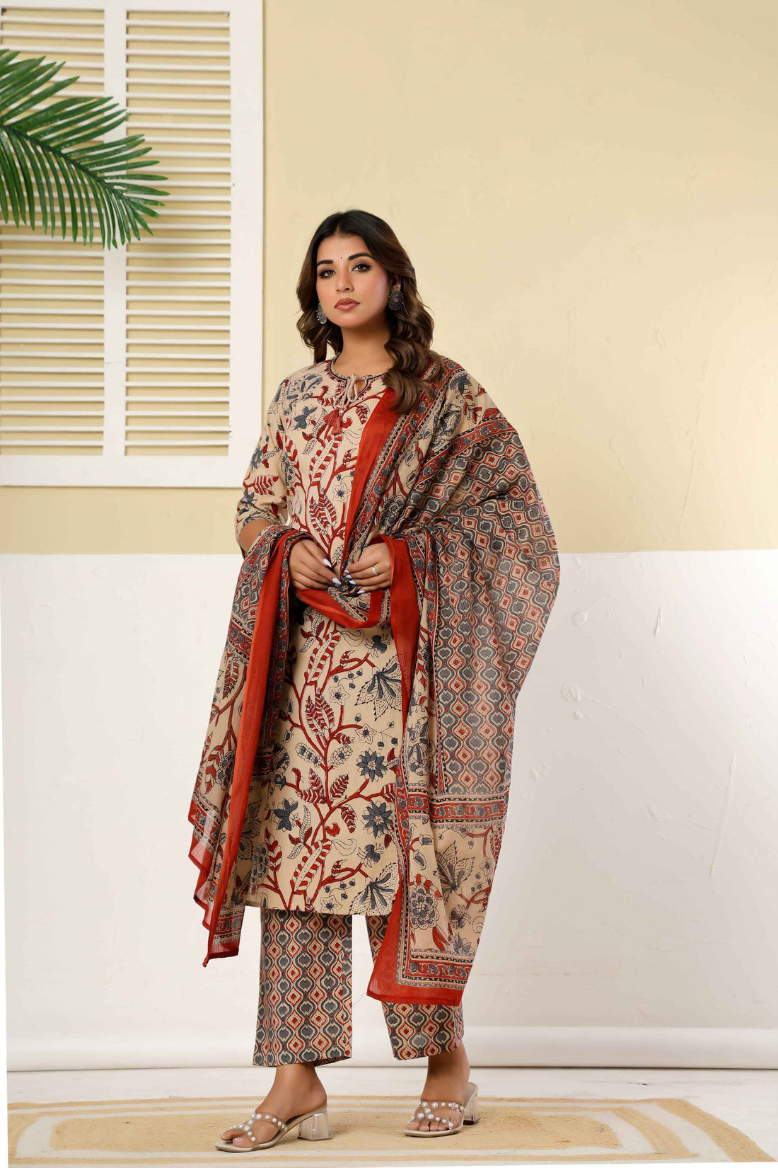 Pure cotton floral print Dupatta set CS0270