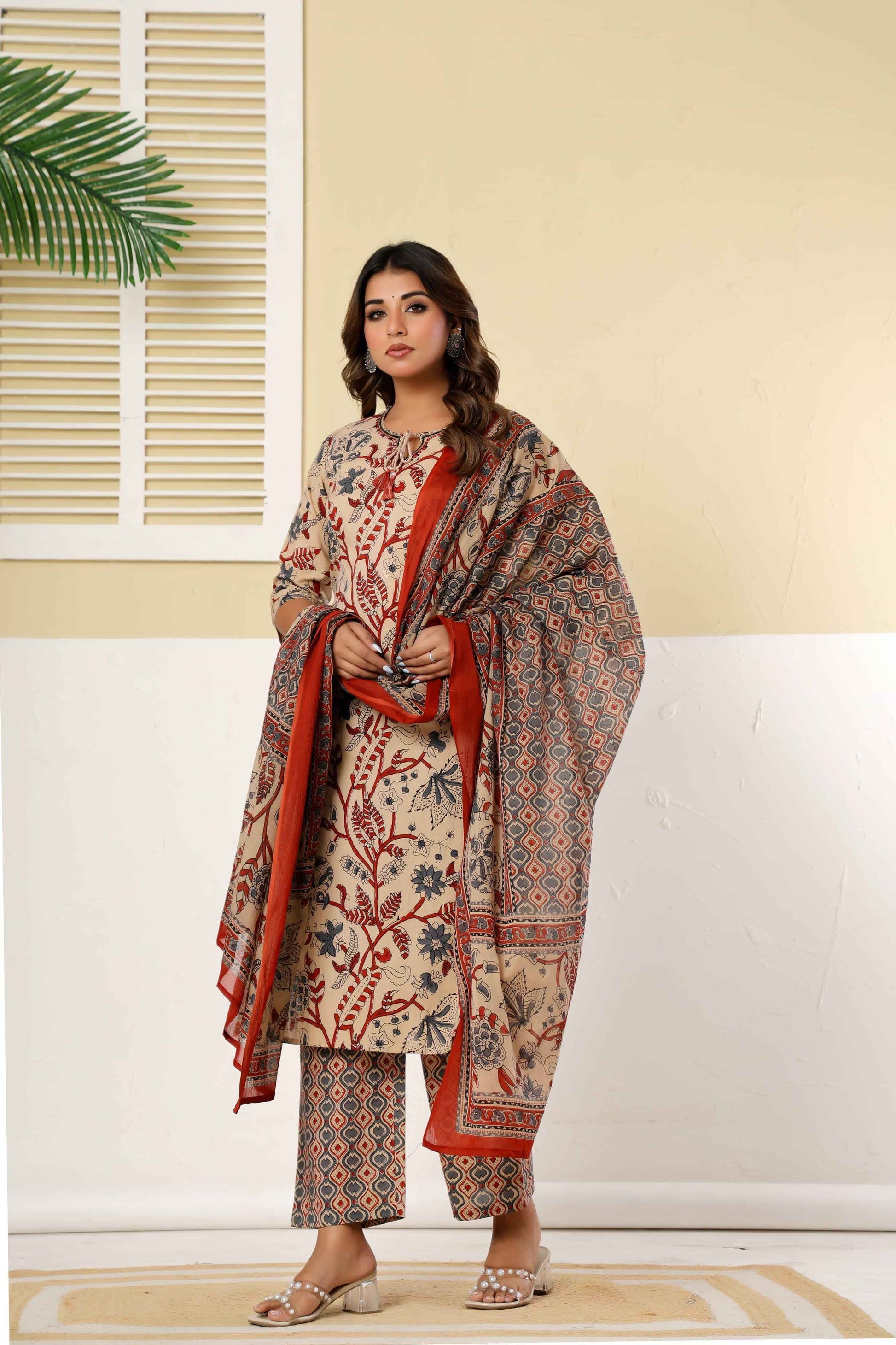Pure cotton floral print Dupatta set CS0270