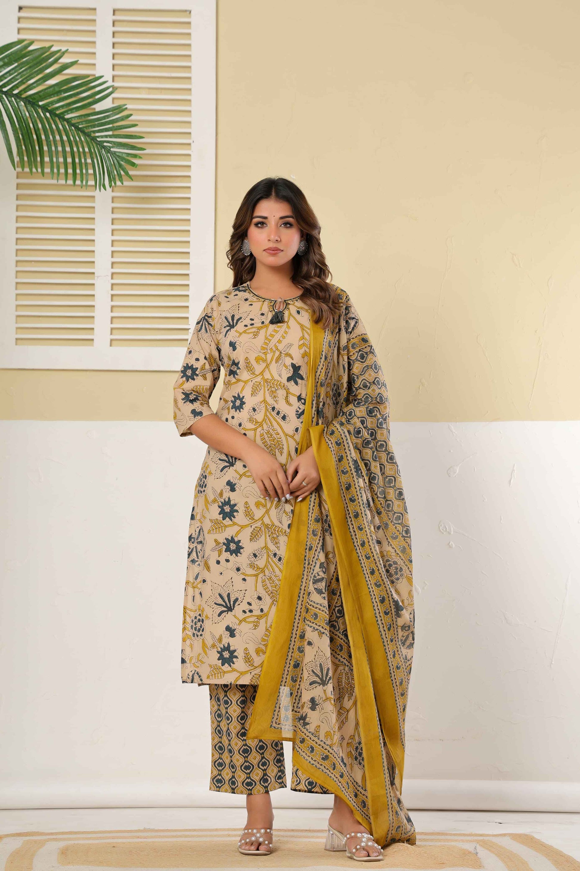 Pure cotton floral print Dupatta set CS0270