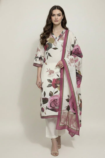 Pure cotton digital print dupatta set CS0327