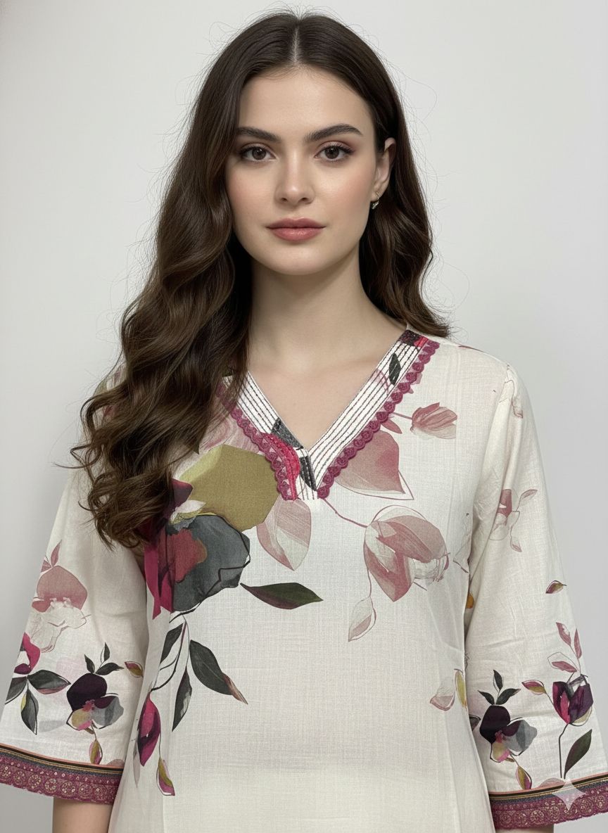 Pure cotton digital print dupatta set CS0327