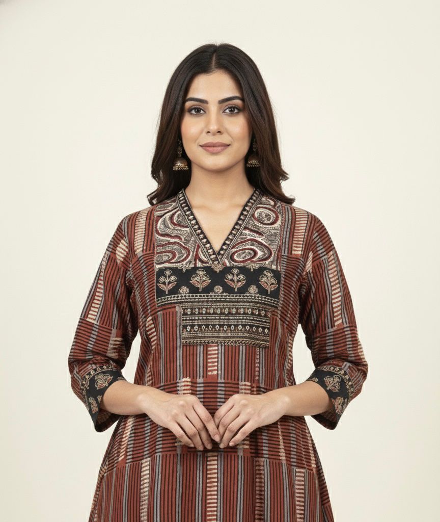 Premium  cotton line dupatta. Set CS0328