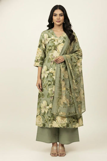 Pure cotton A Line dupatta set CS0329