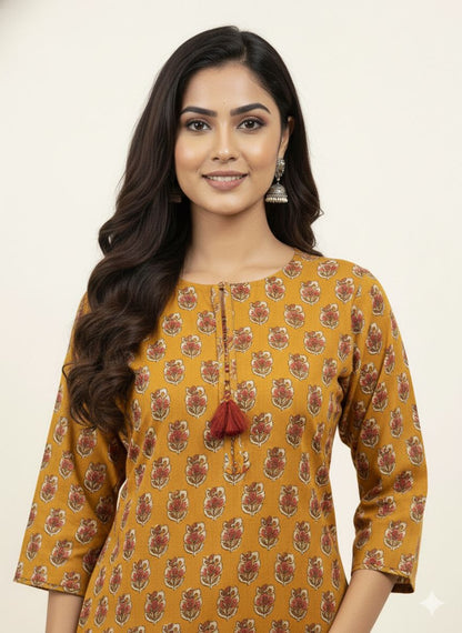 Premium Cotton With Chanderi Dupatta Set In Cotton CS0163