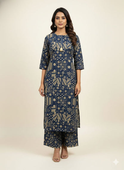 Premium Cotton With Chandari Dupatta Set In Cotton CS0164